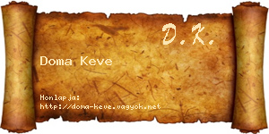 Doma Keve névjegykártya